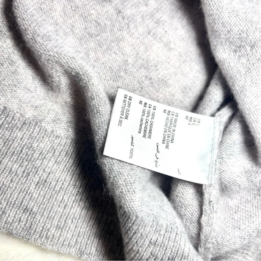 Charter Club 100% Cashmere Gray V-Neck Sweater | Soft Lightweight Classic Knit - Picture 3 of 3